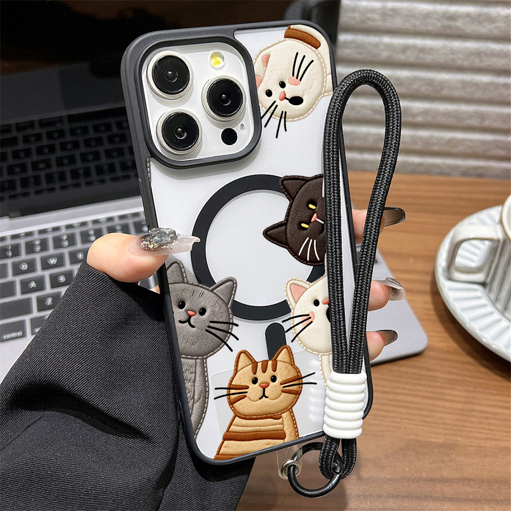 Cute Faux Embroidery Cat Phone - Apple Iphone 15 评论和价格